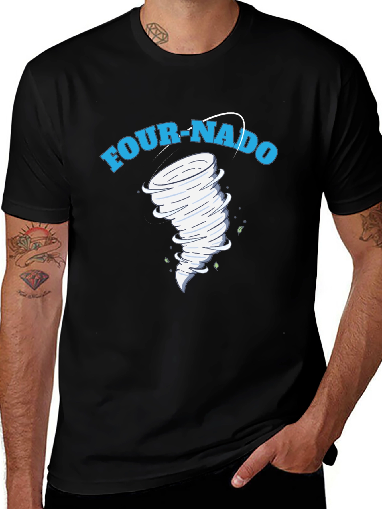 Four-Nado Graphic T-Shirt Novelty Design