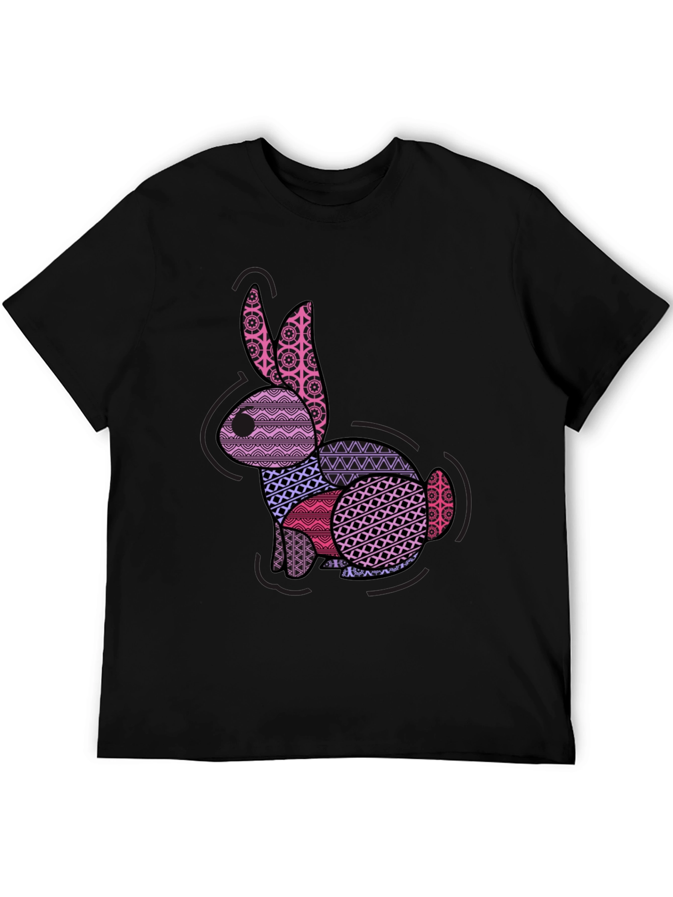 Patterned Easter Bunny Graphic T-Shirt