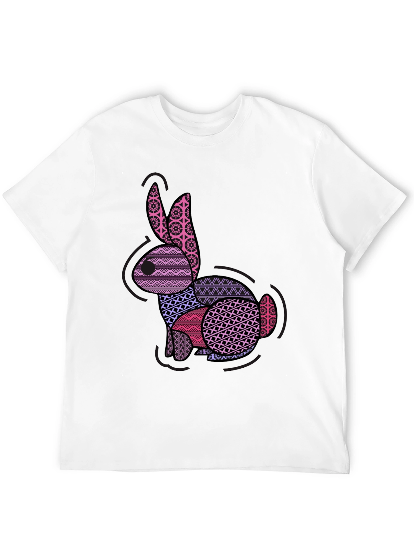 Patterned Easter Bunny Graphic T-Shirt