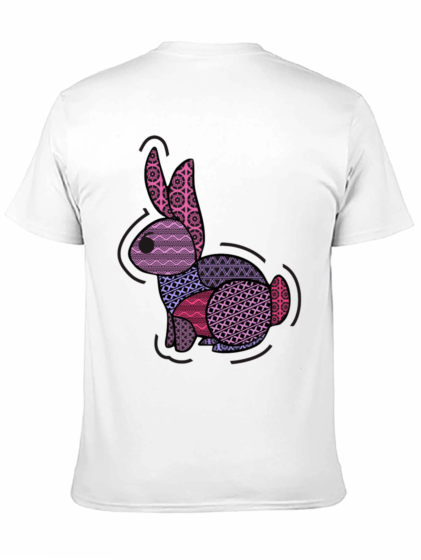Patterned Easter Bunny Graphic T-Shirt