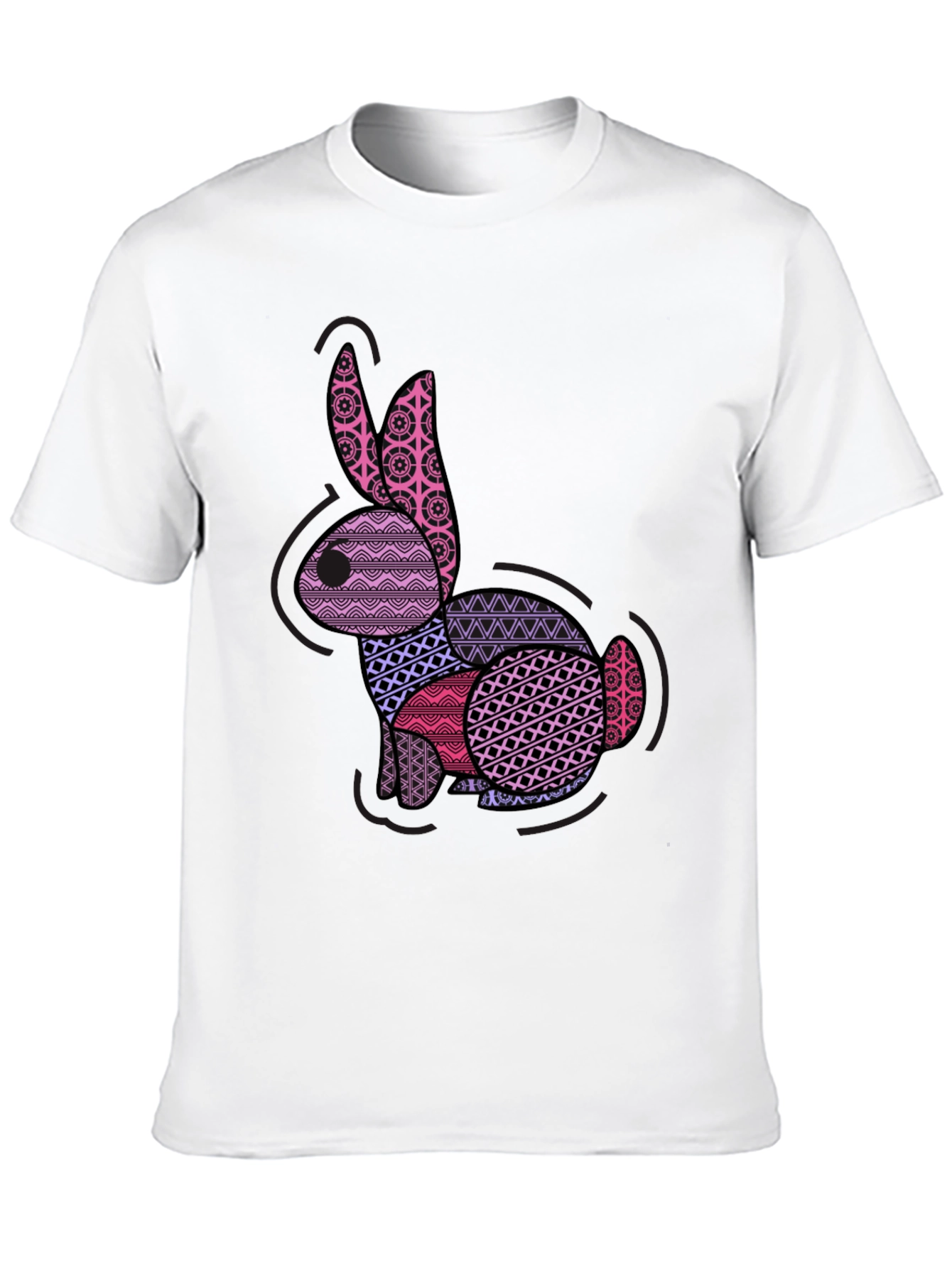 Patterned Easter Bunny Graphic T-Shirt