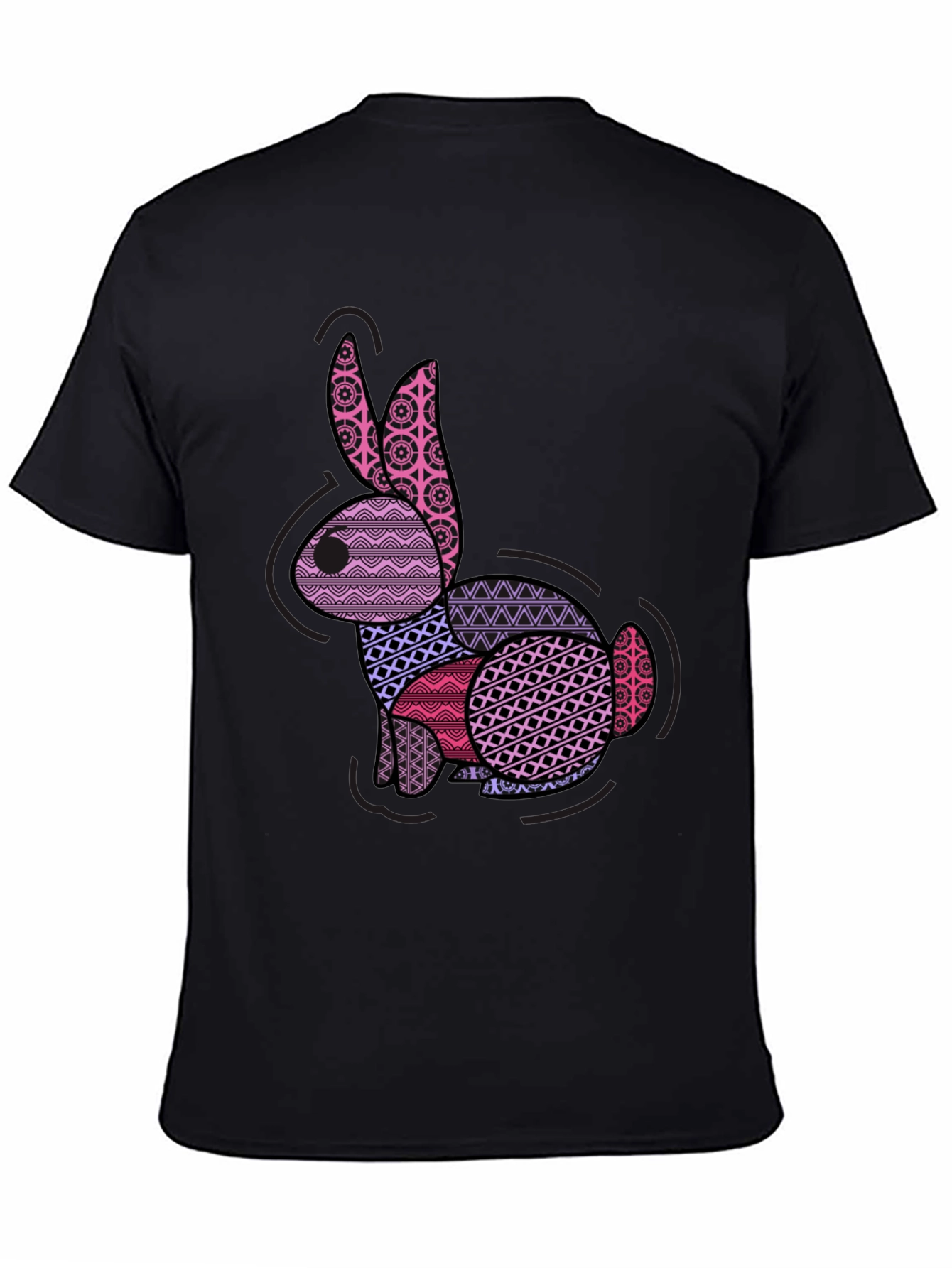 Patterned Easter Bunny Graphic T-Shirt