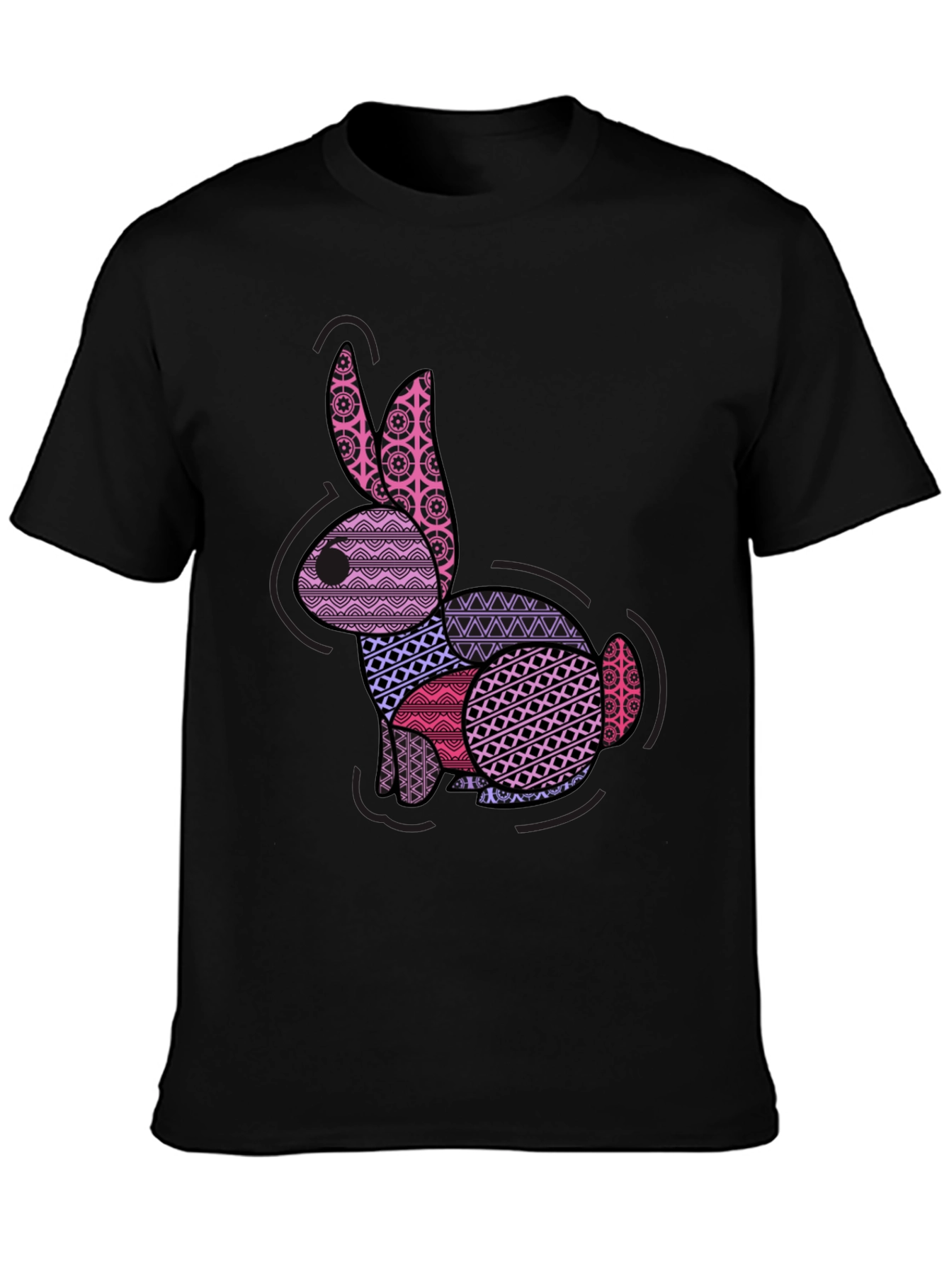 Patterned Easter Bunny Graphic T-Shirt