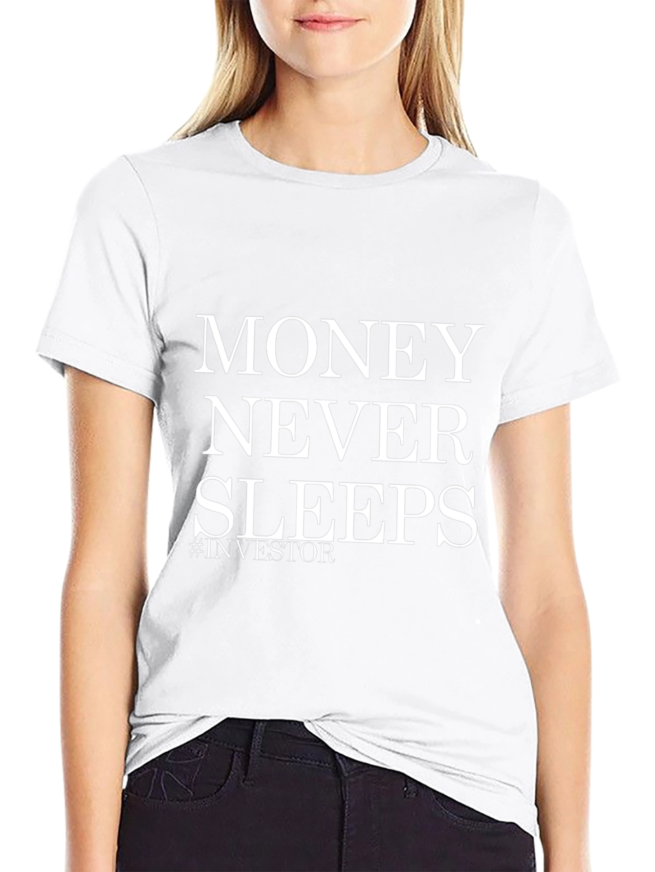 Money Never Sleeps Investor Black T-Shirt