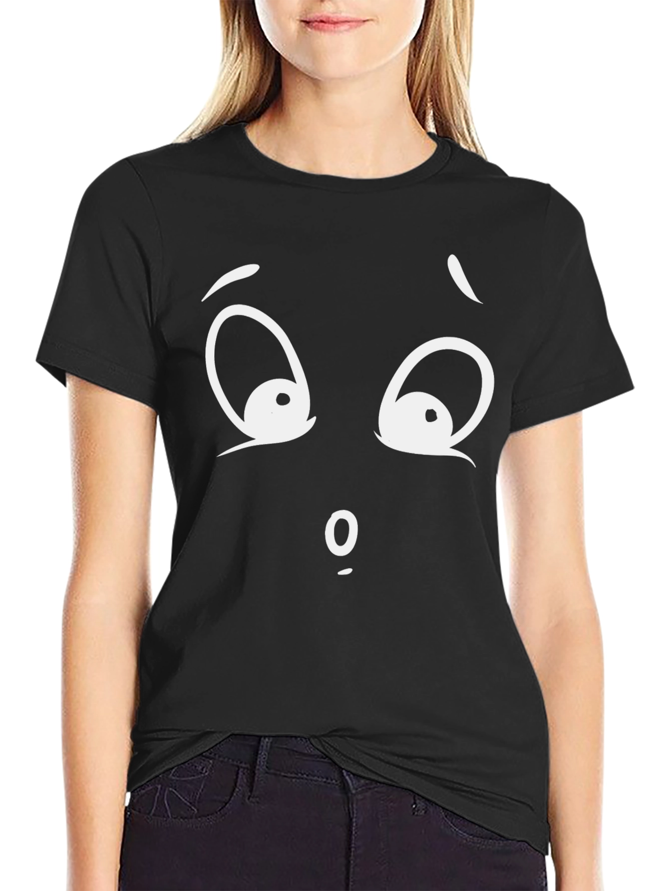 Funny Cartoon Face Graphic T-Shirt