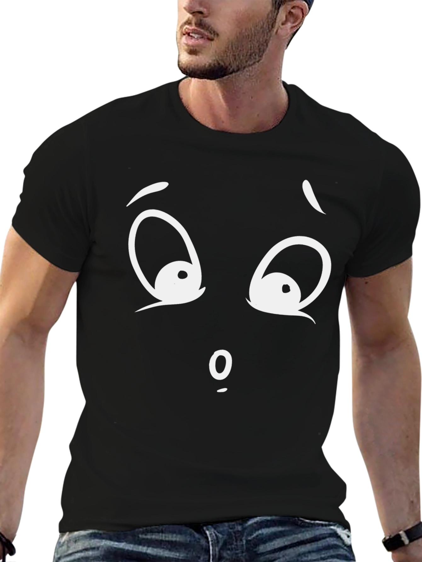 Funny Cartoon Face Graphic T-Shirt