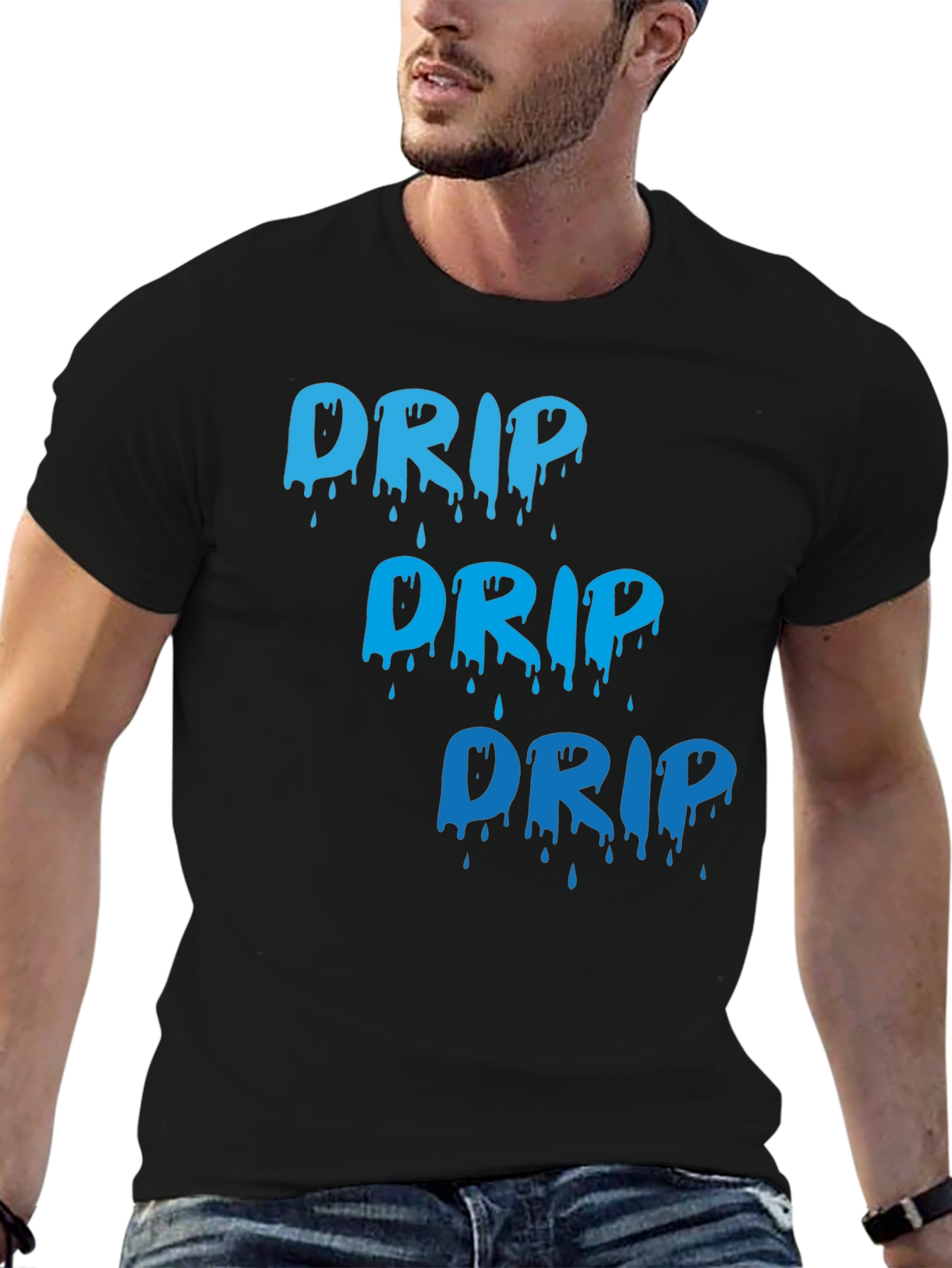 Mens Black Drip Graphic Tee