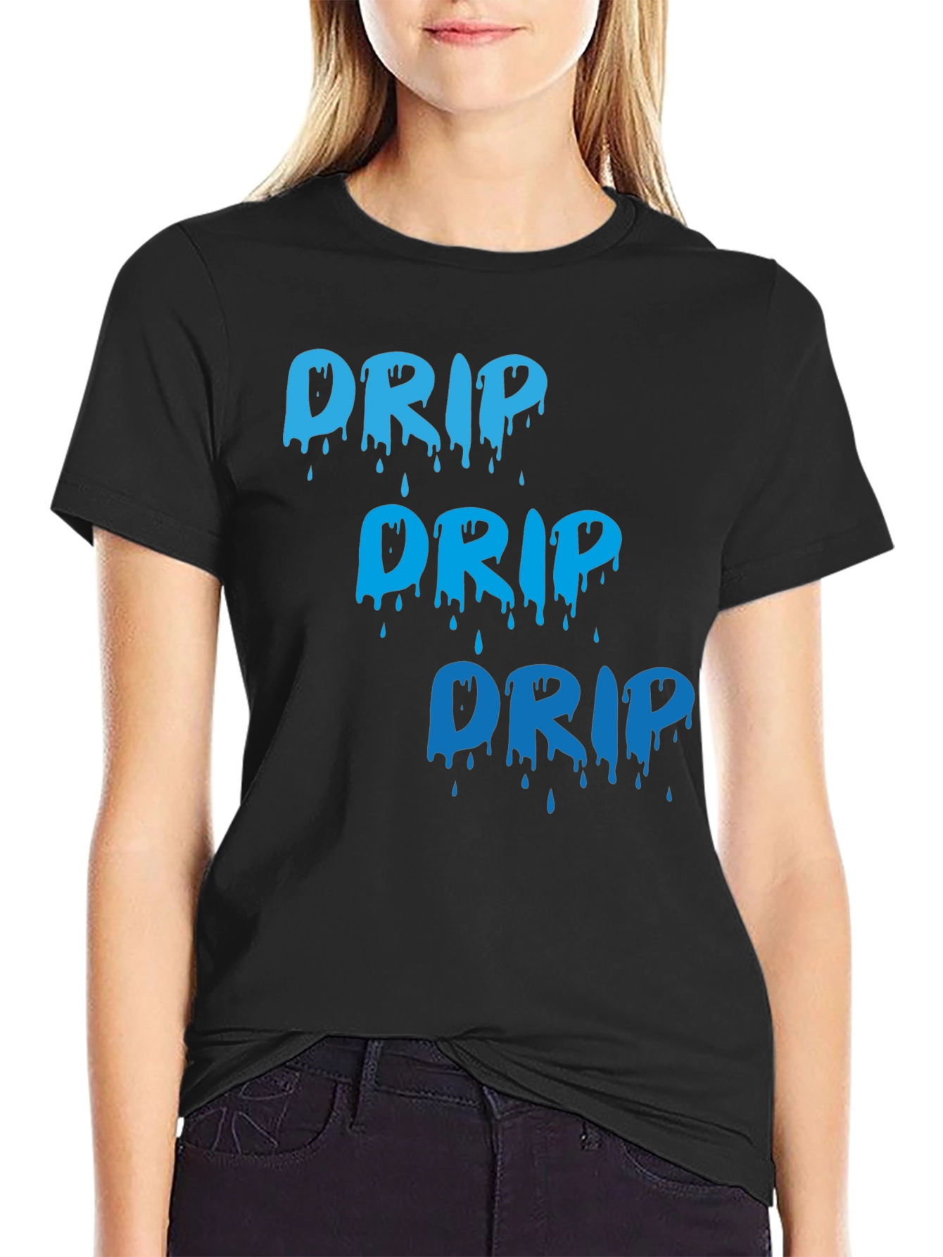 Mens Black Drip Graphic Tee