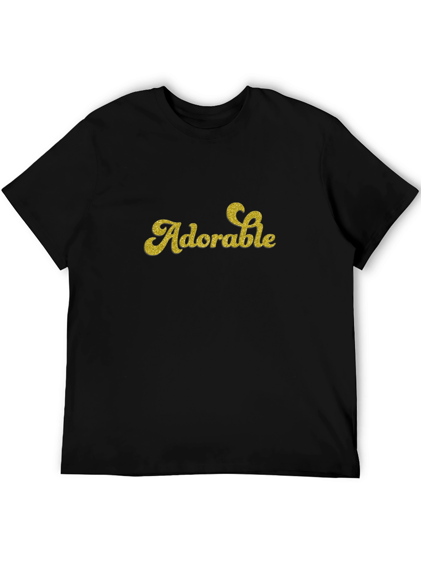 Adorable Glitter Text Black T-Shirt
