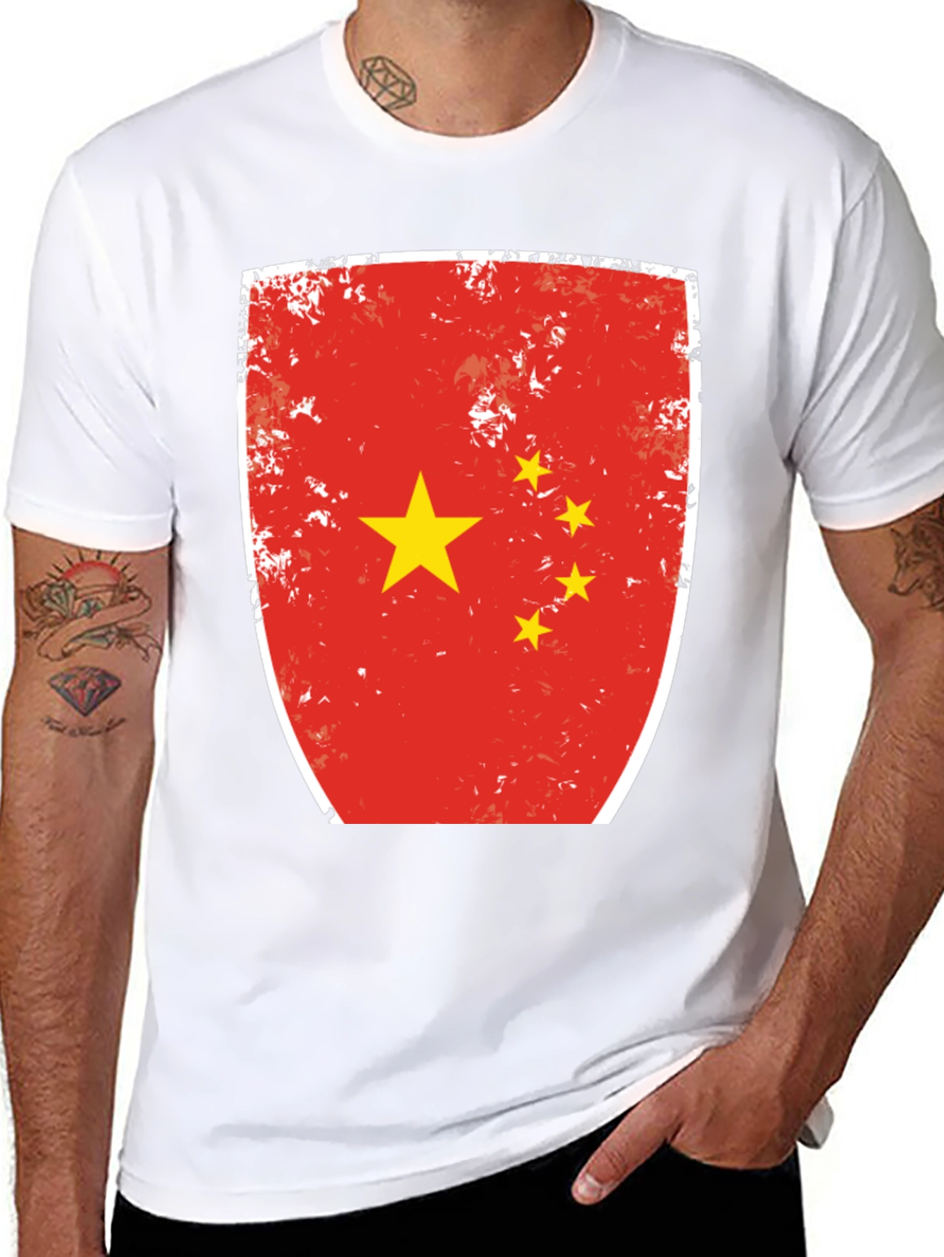 China Flag Shield T-Shirt - Patriotic Graphic Tee
