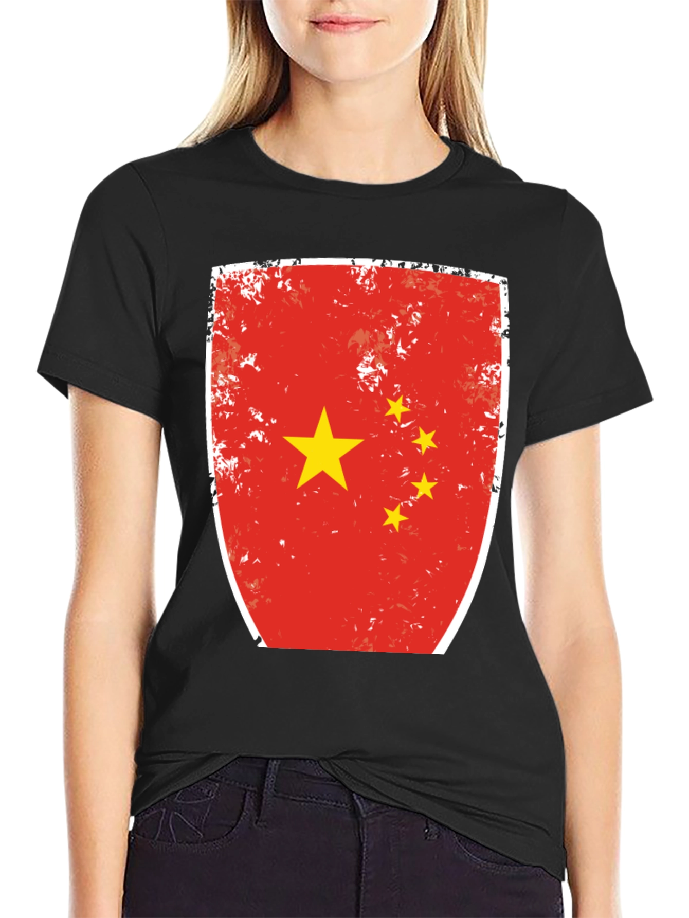 China Flag Shield T-Shirt - Patriotic Graphic Tee