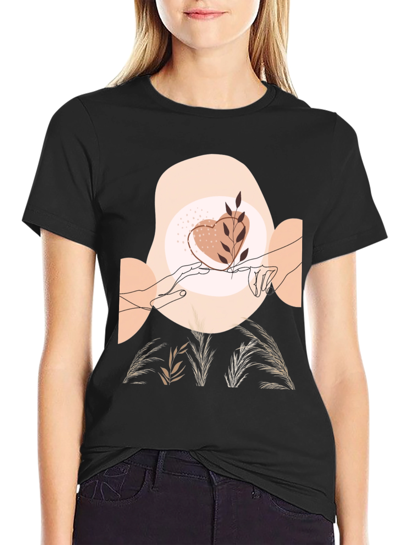 Artistic Graphic Tee - Love & Nature Design