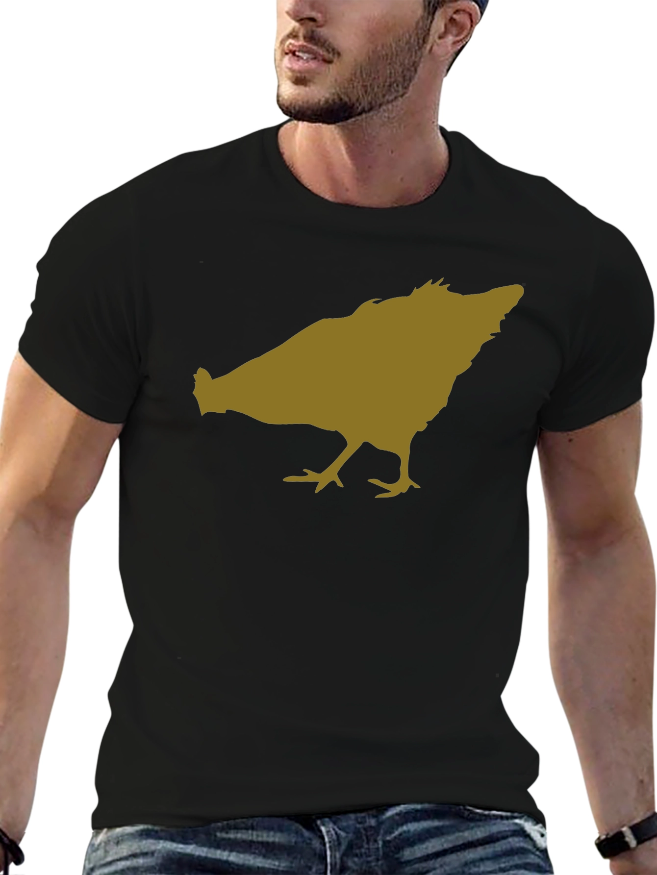 Chicken Silhouette Black T-Shirt