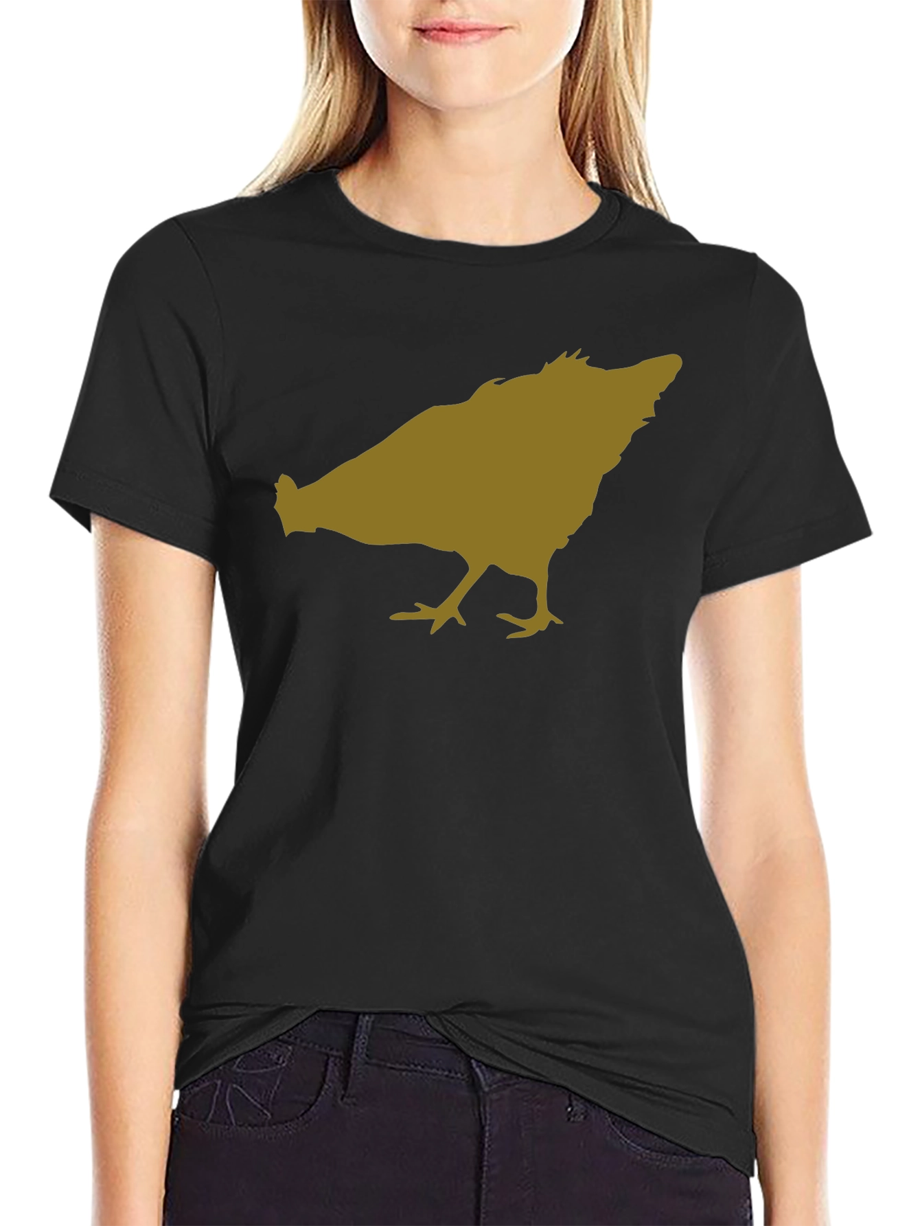 Chicken Silhouette Black T-Shirt