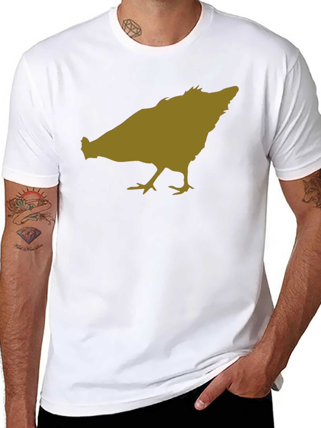 Chicken Silhouette Black T-Shirt
