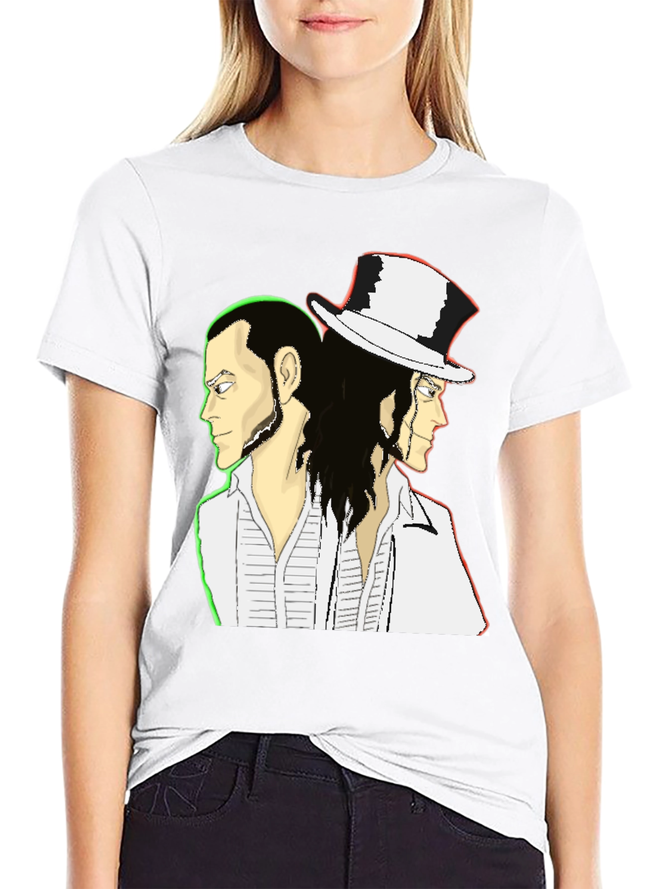 Double Image Graphic Tee - Unisex Black T-Shirt