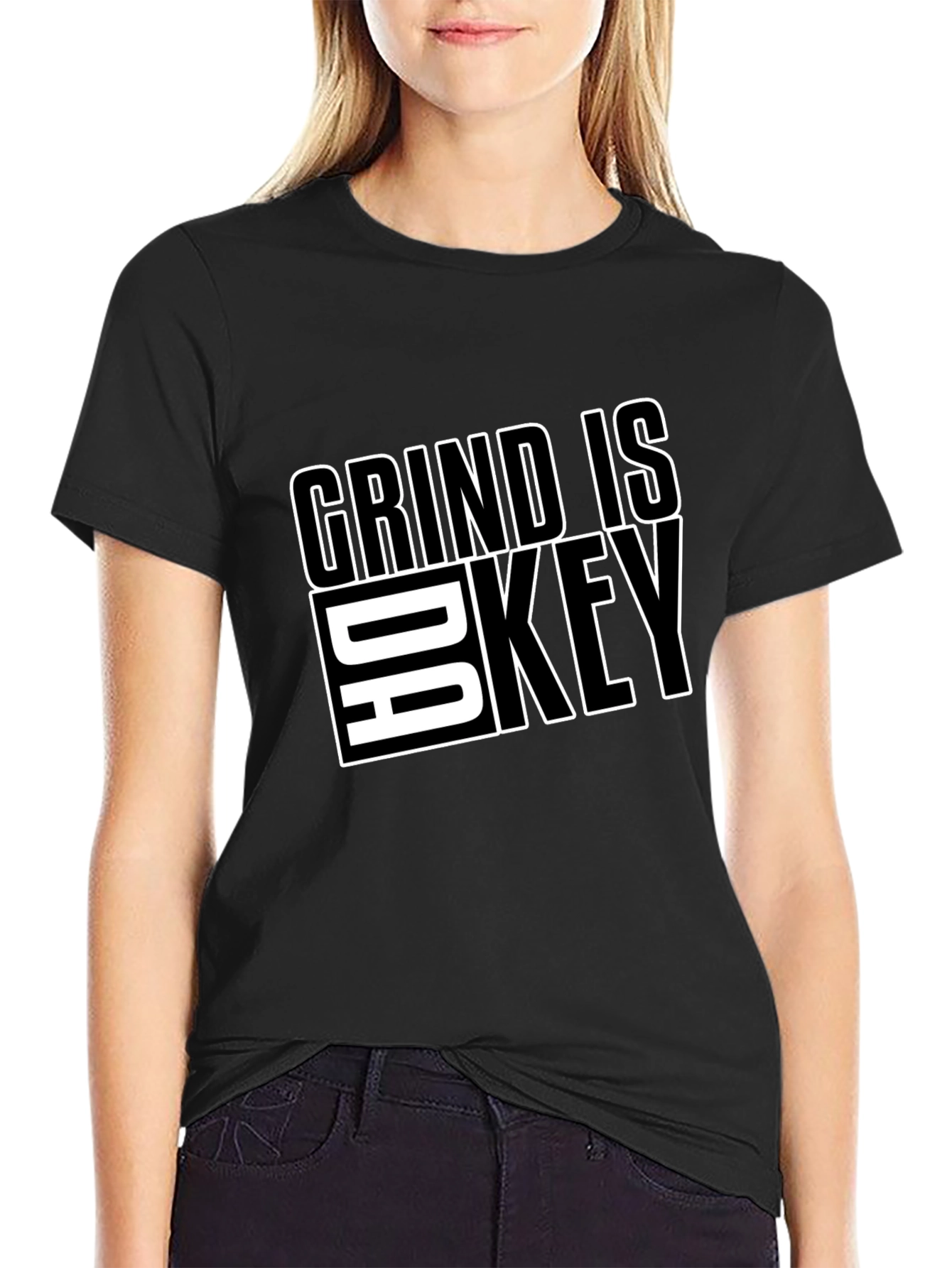 Grind is Da Key Black Graphic Tee