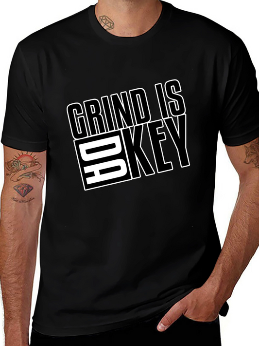 Grind is Da Key Black Graphic Tee