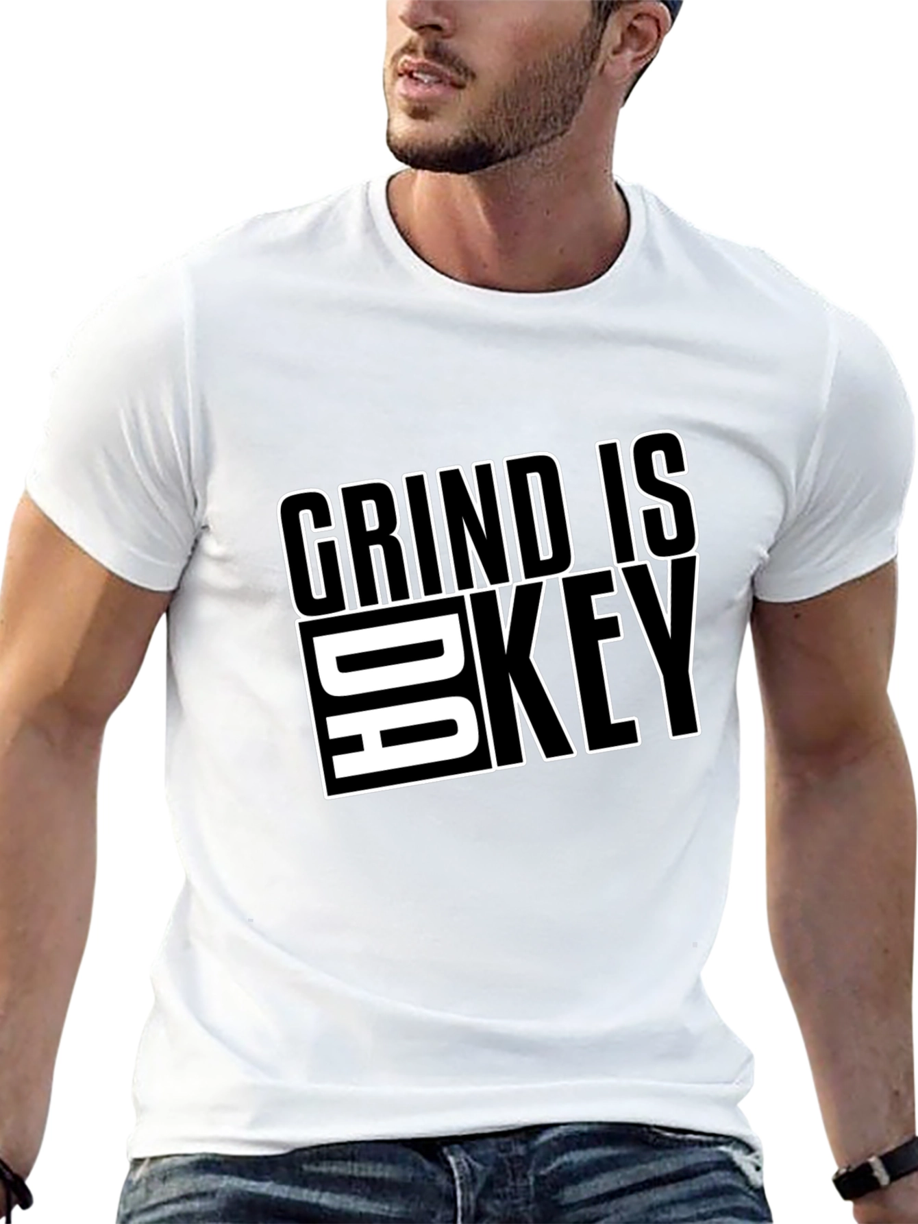 Grind is Da Key Black Graphic Tee