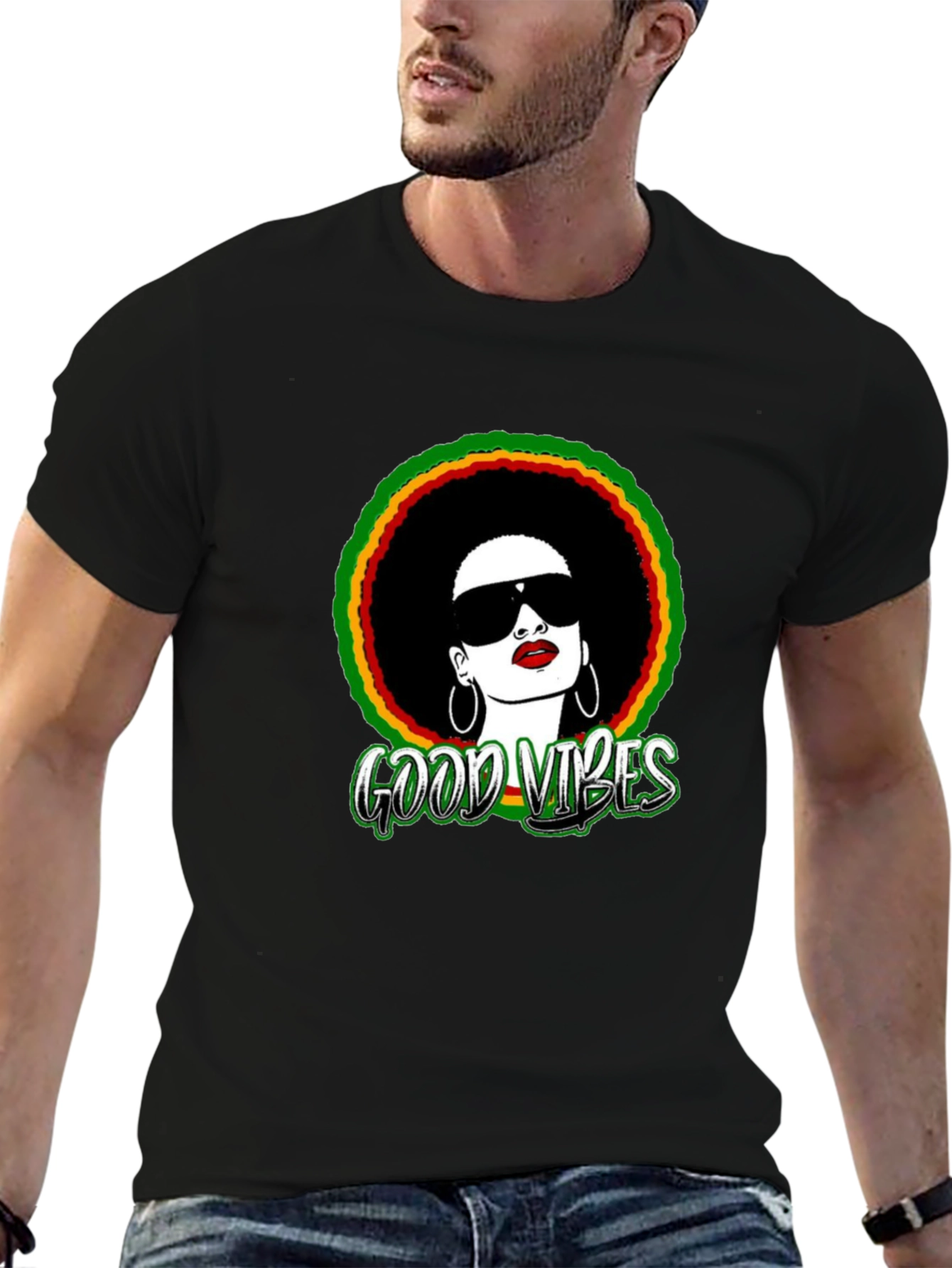 Rasta Afro Good Vibes T-Shirt