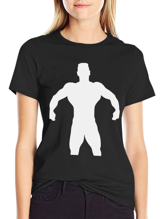 Bodybuilder Silhouette Graphic Tee - Black