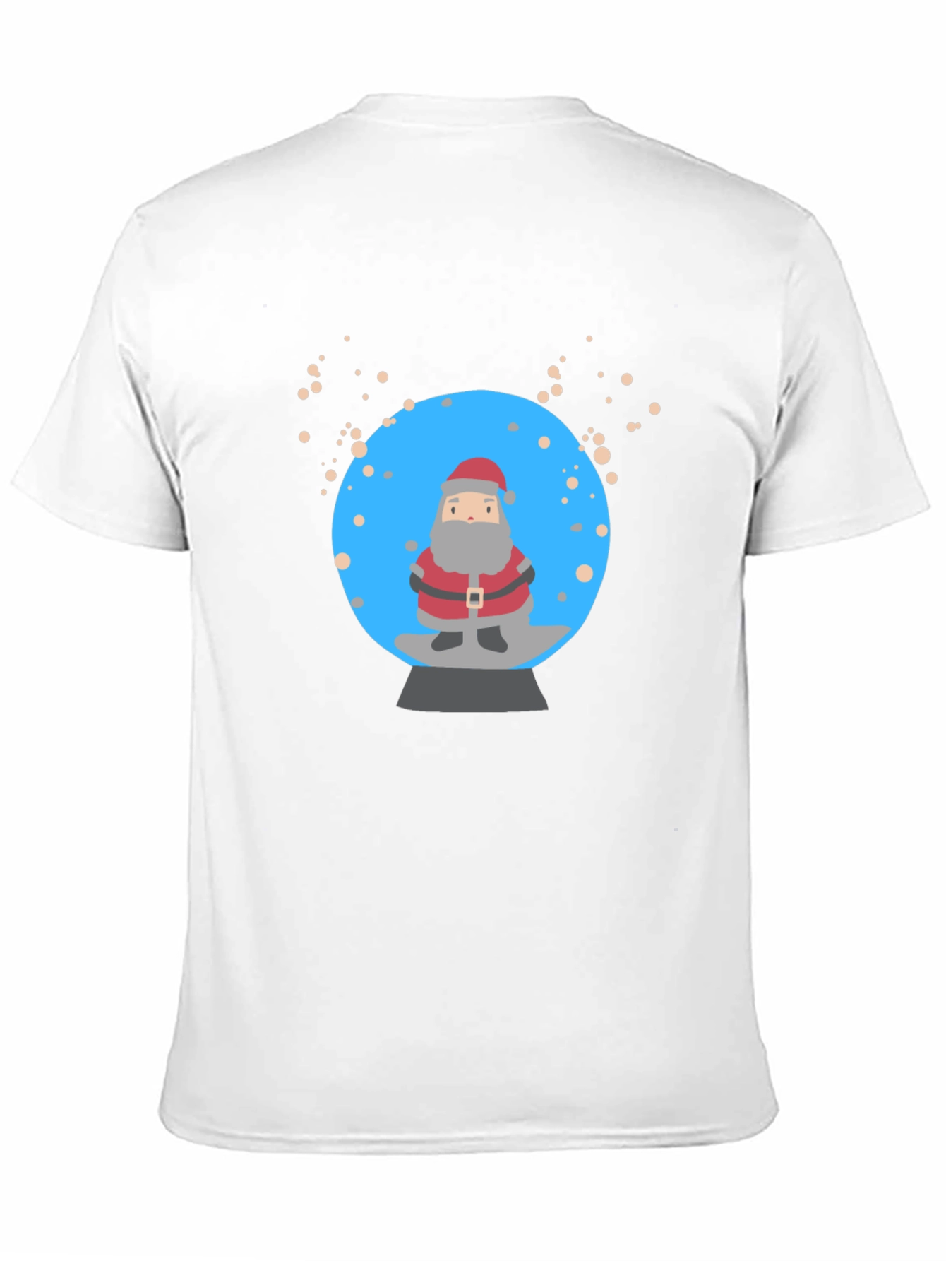 Santa Snow Globe Graphic Tee - Black Cotton T-Shirt
